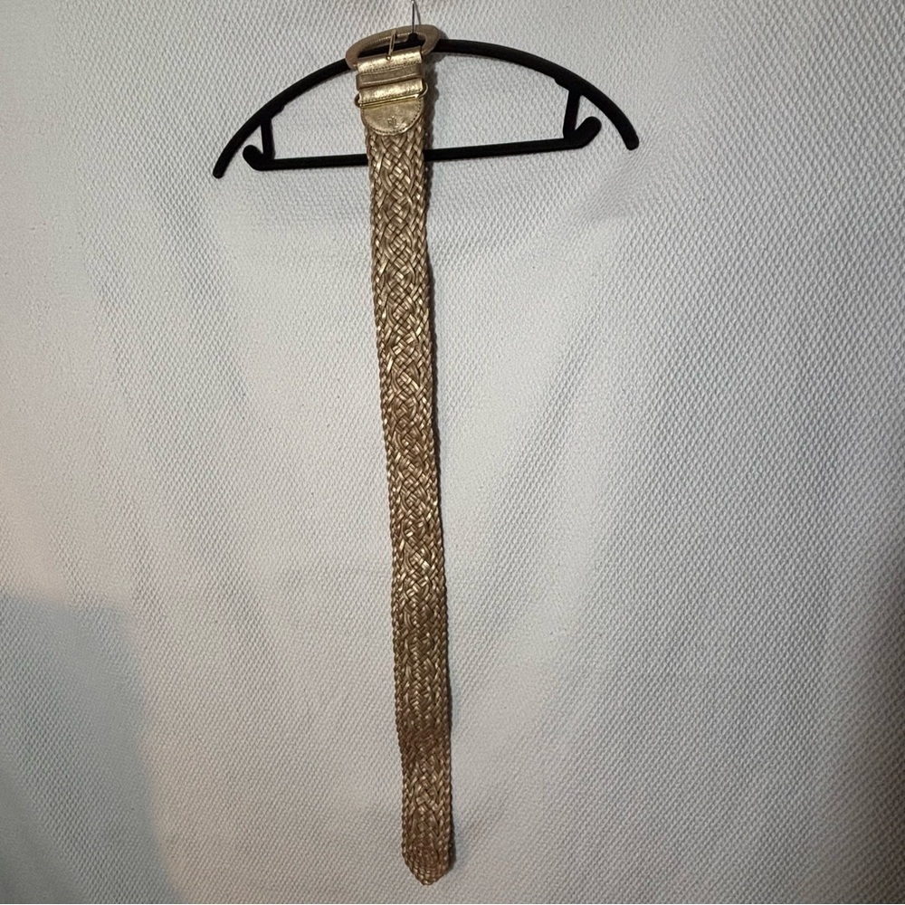 LAUREN RALPH LAUREN Sz S Leather Braided Gold Women's Belt